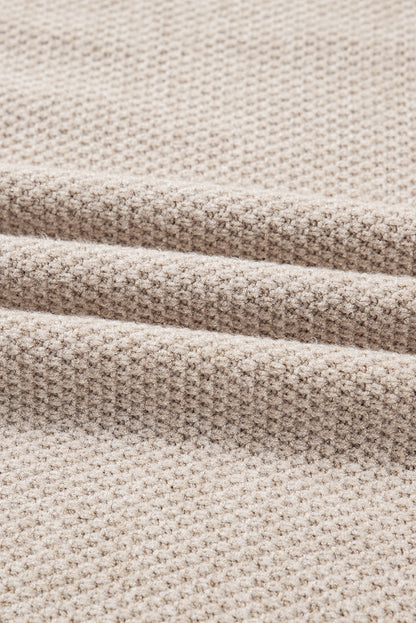 PREORDER: Color Block Knit Striped Sleeve Detail Casual Sweater (Ships in 3-4 weeks)