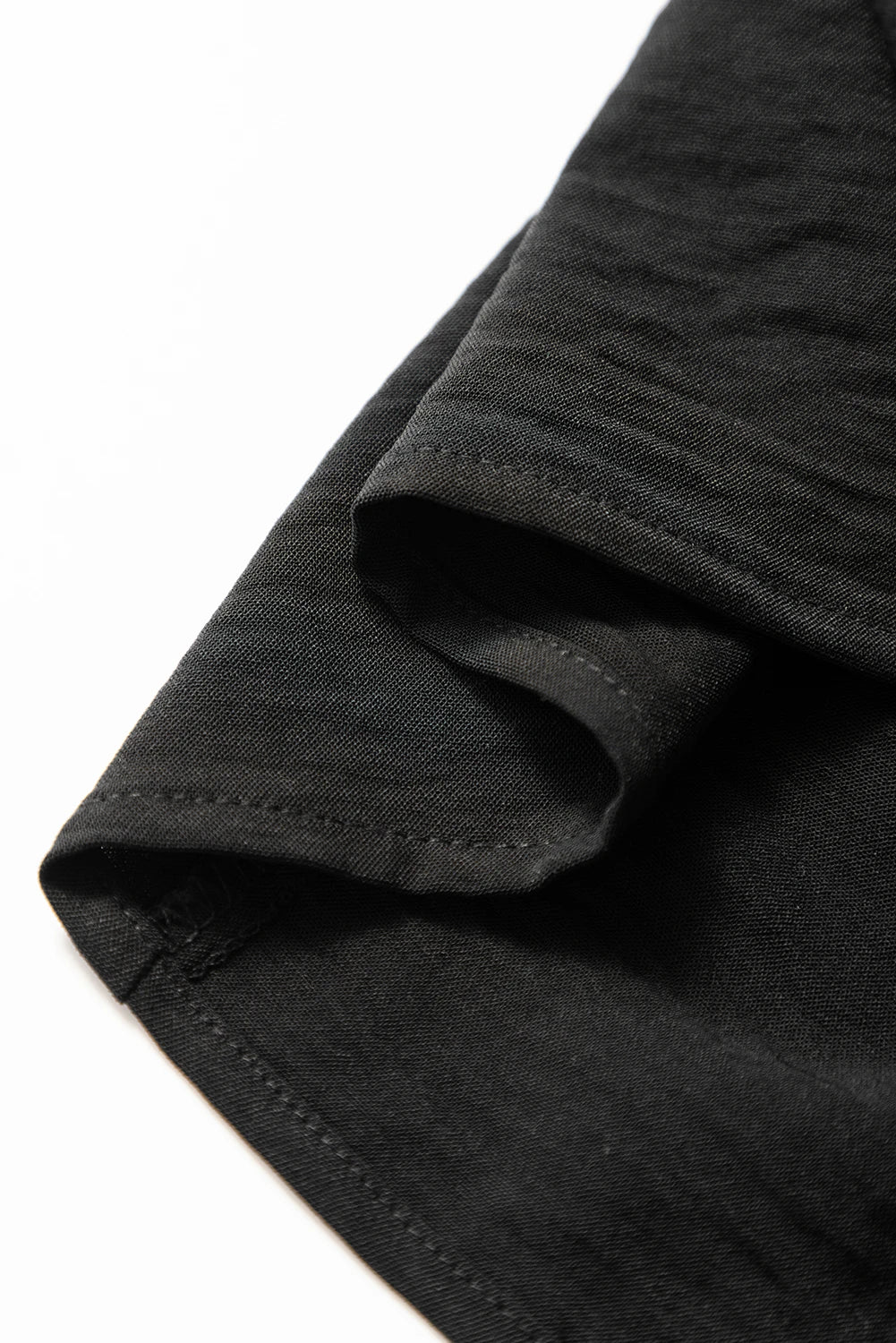 PREORDER: Black Smocked Shirred Top (Ships 21-28 Business Days)