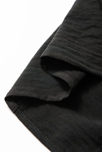 PREORDER: Black Smocked Shirred Top (Ships 21-28 Business Days)