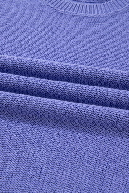 PREORDER: Wisteria Plus Size Striped Trim Drop Shoulder Knit Loose Sweater (Ships 21-28 Business Days) (Copy)