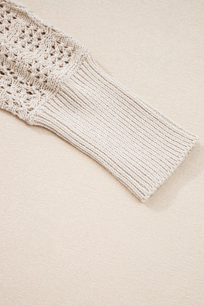 PREORDER: Mix Pattern Hollowed Knit Open Front Cardigan (Ships 3-4 Weeks)