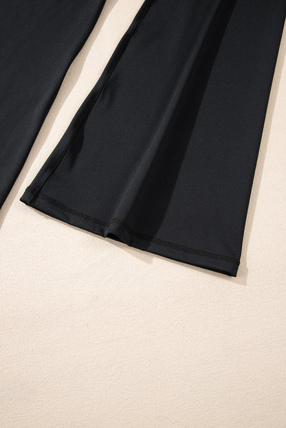 PREORDER: Black V Shape High Waist Flared Leggings (Ships 3-4 Weeks)