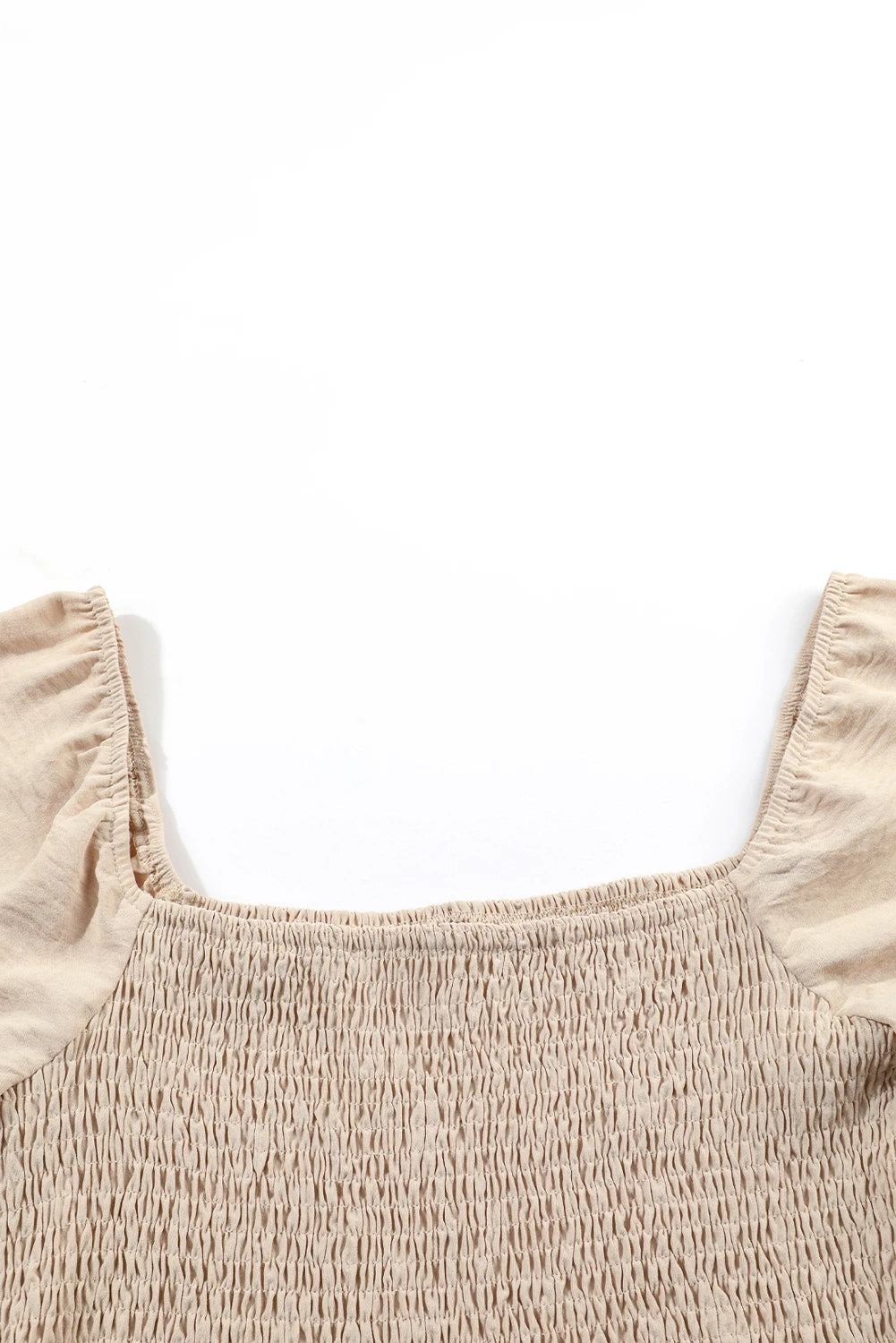 PREORDER: Apricot Short Bubble Sleeve Smocked Wide Leg Jumpsuit (Ships 21-28 Business Days)