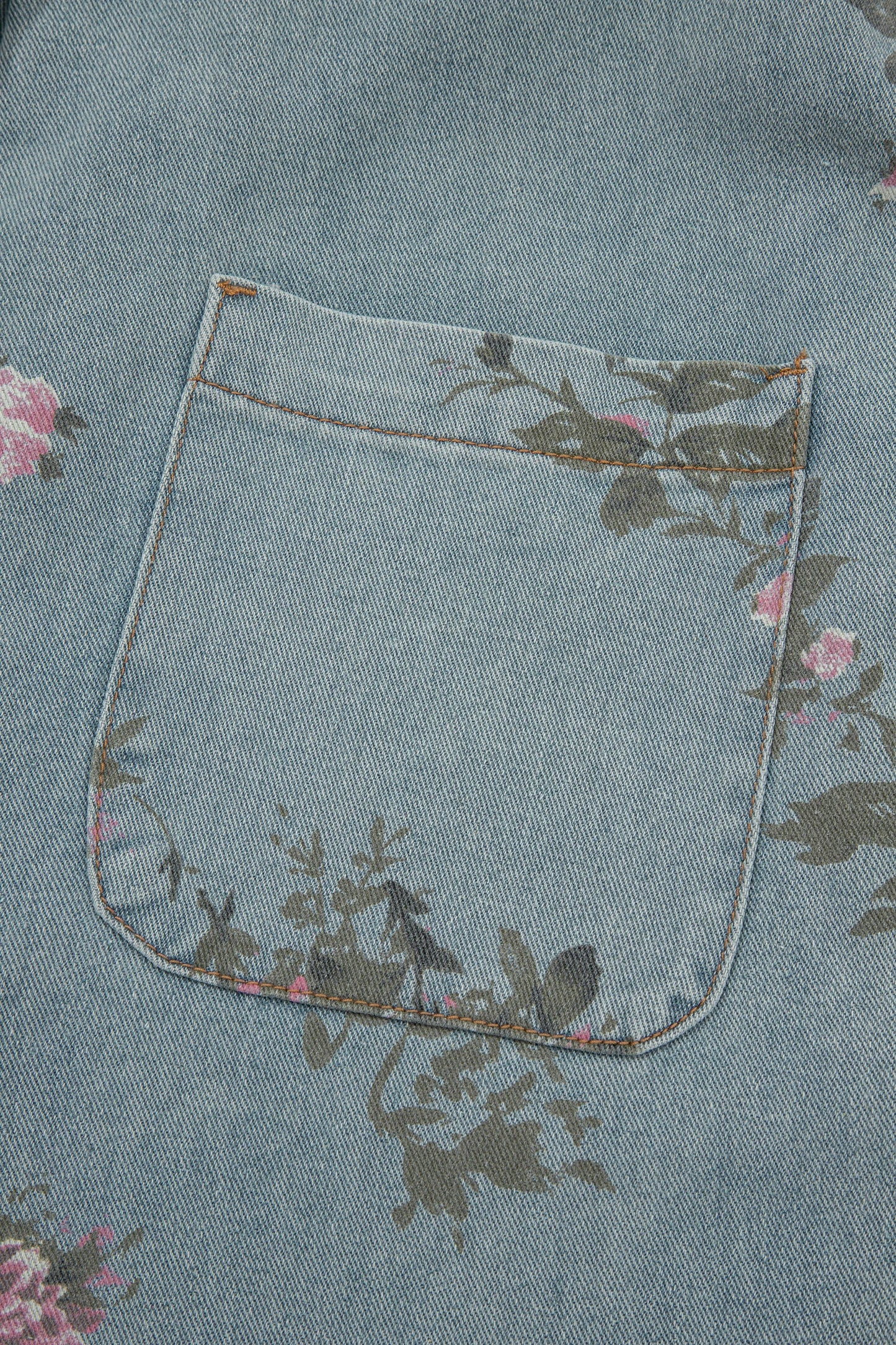 PREORDER: Beau Blue Floral Print Pleated High Waist Wide Leg Denim Jumpsuit (Ships 21-28 Business Days)