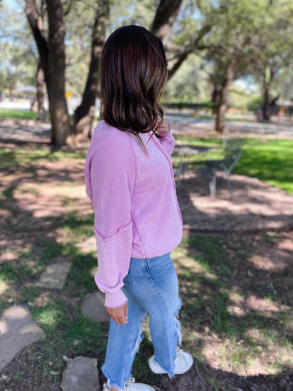 PREORDER: Best Selling Elliott Exposed Seam Sweatshirt in Five Colors (Ships 2-3 Weeks)