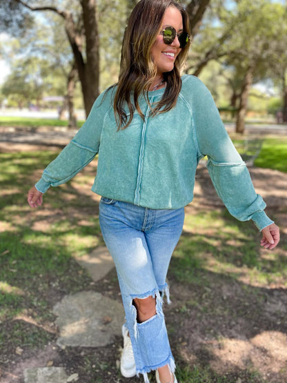 PREORDER: Best Selling Elliott Exposed Seam Sweatshirt in Five Colors (Ships 2-3 Weeks)