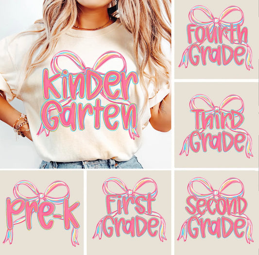 PREORDER: Preppy Bow Grade Tee (Ships in 7-10 Business Days)